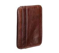 CWLPSL Carteras para Hombre, Tarjetero de Cuero Genuino Vintage para Hombre, Billetera pequeña, Monedero, Tarjetero de identificación, minimonedero para Hombre