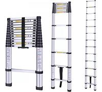 CWLPSL Escalera Extensible telescópica de 8 m/ 7 m/ 6,2 m/ 5 m/ 4 m/ 3,8 m/ 2 m/ 1 m, escaleras telescópicas de Aluminio para el hogar, azotea, RV, ático, Trabajo Interior al Aire Libre, Carga 150 kg