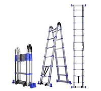 CWLPSL Escalera retráctil telescópica Multiusos Azul, Tienda de campaña para Techo al Aire Libre y escaleras de extensión telescópicas para Uso de Emergencia, Carga 200 kg