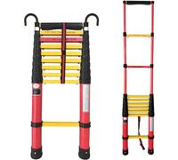 CWLPSL Escalera telescópica 2m 2,6m 2,9m 3,2m 3,8m 4,2m 5m Escalera Extensible de Fibra de Vidrio no conductora con Gancho extraíble, Escalera retráctil para Ventana de Barco con Muelle Tipo Loft