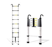 CWLPSL Escalera telescópica Alta de Aluminio, escaleras telescópicas multifunción con 2 Ganchos Desmontables, 6m/5m/4m/3m/2m/1m