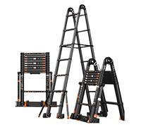 CWLPSL Escalera telescópica de 3,4-8,2 M, Escalera de Espiga de Aluminio, Escalera de extensión telescópica Alta Multiusos y Resistente, máximo 330 Libras