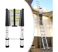 CWLPSL Escalera telescópica de 8 m/ 7 m/ 6,2 m/ 5 m/ 4 m/ 3,8 m/ 2 m/ 1 m, escaleras telescópicas de extensión de Aluminio para el hogar, en la azotea, RV, ático, Exterior, Uso Interior, Carga 150 kg