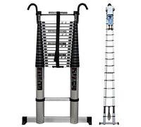 CWLPSL Escalera telescópica de Aluminio con Gancho, escaleras Extensibles telescópicas de 8 m/ 7 m/ 6 m/ 5 m/ 4 m/ 10 pies/ 2 m/ 1 m de Altura para el hogar, Loft, Trabajo al Aire Libre, Carga 150 kg