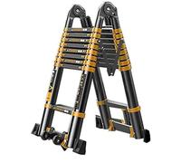 CWLPSL Escalera telescópica Extensión telescópica Multiusos Escalera Plegable Aluminio Ligero Portátil Estructura en A Capacidad de Carga 200 kg Escalera telescópica Recta