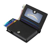 CWLPSL Men Fit Pop Up Metal Wallet Cartera Minimalista de Cuero de Fibra de Carbono (A,10.5 * 7.5cm)