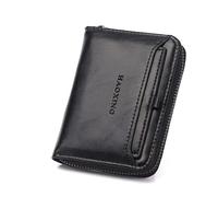 CWLPSL Monedero Retro Corto para Hombre, Monedero Multifuncional, Monedero Vertical (Color: A)