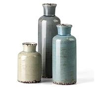 CwlwGO - Juego de 3 jarrones de cerámica, jarrón pequeño para decoración del hogar de Campo, decoración Moderna de Sala de Estar, decoración de Mesa de Navidad, estantería, decoración de Chimenea y
