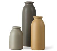 CWLWGO - Jarrón de cerámica mate para decoración del hogar, juego de jarrones decorativos modernos y minimalistas. Decoración de granja, mesa de sala de estar, decoración de centro de mesa de