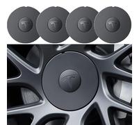 Paquete de 4 Tapacubos para Tesla Model 3 Highland 2024 15cm, Tapas Centrales Cubierta Central de Rueda de Coche Accesorios de Coche,Blac-k