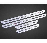 CWMMS 4 Piezas Protectores Umbral Puerta Coche para Alfa Romeo 147 156 159 4C 8C Giulia Giulietta GT, Estribos de Acero Inoxidable Protectores de Pedales de Bienvenida,C
