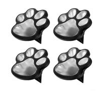 CWOQOCW 4 luces solares de suelo, luces solares con huellas de patas, juego de iluminación de camino al aire libre para decoración de pasarela, césped, patio (luz cálida)