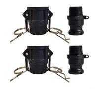 CWOQOCW Accesorios de bloqueo de leva de polipropileno tipo D & F Groove Hose Fitting Kit para transferencia líquida industrial 1-2 pulgadas (5.1 cm)