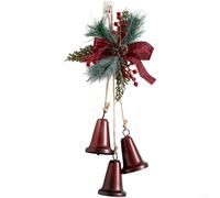 CWOQOCW Adorno de campana de metal de Navidad, adornos de campana de Navidad, decoración colgante pintada de hierro para árbol y decoración navideña dorada (rojo)