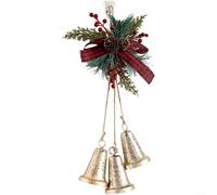 CWOQOCW Adorno de campana de metal de Navidad, adornos de campana de Navidad, decoración colgante pintada de hierro para árbol y decoración navideña dorada (dorado)