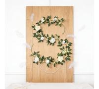 CWOQOCW Arco de rosas artificiales, arco de rosas artificiales de 200 cm con hojas para decoración de bodas, fiestas, flores de tela blanca y rosa (blanco)