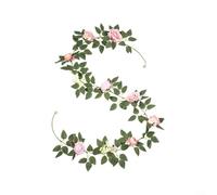 CWOQOCW Arco de rosas artificiales, arco de rosas artificiales de 200 cm con hojas para decoración de bodas, fiestas, flores de tela blanca y rosa (rosa)