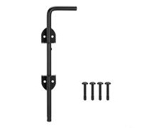 CWOQOCW Barra de caída de perno de acero negro de 12 pulgadas para valla de madera, puerta, montaje vertical horizontal, patio trasero, granja