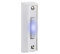 CWOQOCW Botón de timbre LED con cable con luz blanca para sistema de seguridad del hogar, reemplazo de interruptor de empuje de plástico, uso en interiores
