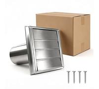 CWOQOCW Campana de ventilación de acero inoxidable para exteriores, cubierta de escape de secadora de 4 pulgadas y 6 pulgadas con tubo de extensión desmontable y rejilla para sistemas de ventilación