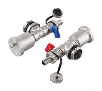 CWOQOCW Distribuidor de calefacción G1 DN25 de latón con purgador automático rápido y grifos de drenaje integrados para circuitos de calefacción eficientes de alta temperatura de hasta 120 °C (rojo +