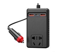 CWOQOCW Enchufe de corriente inversor de coche, convertidor de coche de 150 W 12 V/24 V con 2 puertos USB TP-C, cargador automotriz portátil para portátiles y dispositivos electrónicos en viajes por