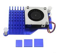 CWOQOCW Enfriador activo controlado para Raspberry Pi 5, disipador de calor de aleta de aluminio con ventilador para un funcionamiento estable, diseño compacto (azul)