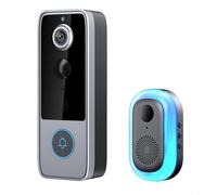 CWOQOCW Halovision Smart WiFi Timbre Cámara con audio bidireccional, detección de movimiento y grabación local, timbre de seguridad impermeable para uso doméstico al aire libre, plateado (M21)