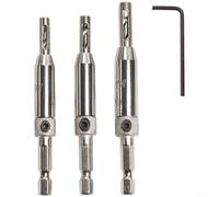 CWOQOCW Juego de brocas de bisagra, juego de brocas de bisagra con vástago hexagonal de acero de alta velocidad para carpintería de puerta y ventana de instalación de bisagras (A)