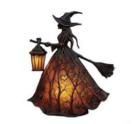 CWOQOCW Lámpara de mesa LED de resina gótica con sombrero de bruja de Halloween, decoración embrujada, luz de ambiente místico para decoración del hogar