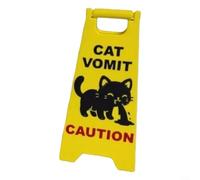 CWOQOCW Letrero humorístico de resina con vómito de gato, letrero de gato, decoración peculiar para el hogar o el escritorio, regalos para propietarios felinos, amarillo 10 x 3,8 cm (B)