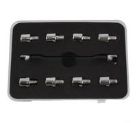 CWOQOCW Llave de radios de motocicleta de 50 a 68 mm para reparación de neumáticos de ruedas, aleación de aluminio de hierro, herramienta de afinación de precisión con caja de almacenamiento, negro