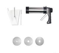 CWOQOCW Máquina para hacer churros de acero inoxidable con boquilla múltiple, prensa de galletas para galletas, postres y decoración de pasteles, herramienta de cocina (1)