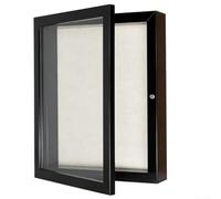 CWOQOCW Marco de caja de sombra profunda de madera, vitrina de madera, vitrina montada en la pared con cierre magnético para fotos, recuerdos de flores secas (negro) 8 x 10