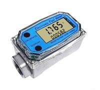 CWOQOCW Medidor de flujo digital de turbina de alta precisión, ± 1% de error 304, pantalla dual de acero para sistemas hidráulicos de queroseno diésel (3/4 pulgadas)