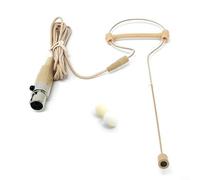 CWOQOCW Micrófono profesional de un solo gancho para la oreja, mini conector XLR de 3 pines, micrófono de condensador omnidireccional con parabrisas para rendimiento en escenario