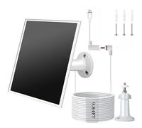 CWOQOCW Panel solar de alta e 6 W para timbre de puerta, IP65 resistente a la intemperie, cable de 300 cm de largo, puertos tipo C y DC35, diseño compacto para cámara al aire libre (blanco
