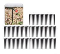 CWOQOCW Paquete de 100 estacas de soporte de riego negras de 11 cm para mangueras de goteo de 4/7 mm, clavijas de riego por goteo de plástico, tubo seguro, anclaje de suelo, kit de riego de jardín