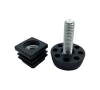 CWOQOCW Patas niveladoras de muebles con rosca M8, insertos de tubo cuadrado de 20 x 20 mm para ajuste de altura, almohadillas de protección antiarañazos para armario de almacenamiento, estanterías