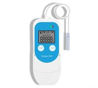 CWOQOCW Temperatura Humedad Data Logger USB LCD Pantalla 10x4.2cm Azul-Blanco Plástico para Almacenamiento de Cadena Fría Transporte Monitor