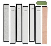 CWOVRS 6 Piezas Piedras de Afilar Diamante, Juego de Piedra de Afilar Cuchillo de Diamante, Base Equipada Afilar 120#, 240#, 600#, 1000#, 2000#, 3000#, Chef Afilador de Cuchillos Piedra