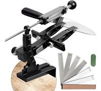 CWOVRS Afilador de Cuchillos Profesional con Afilador de Ángulo Preciso, Sistema de Afeitado de Cuchillos de Aluminio CNC, Mecanismo de Retorno, Soporte de Piedra de 2 Lados