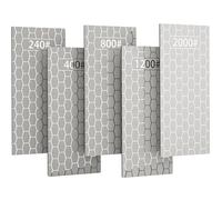 CWOVRS Piedra de afilar de diamante, juego de 5 afiladores de cuchillos de diamante con placa de superficie de nido de abeja y base antideslizante para cuchillos de tijera, herramientas para