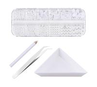 CWPFVQA 1 Caja De Decoración De Uñas con Perlas, 3 Piezas De Herramientas De Aplicación De Decoración De Uñas con Perlas, Adecuados para Bricolaje Y Decoración De Uñas Profesional