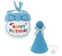 CWPFVQA 1 Gorro De Cumpleaños para Mascotas Y 1 Babero De Cumpleaños para Mascotas, Ropa Bonita para Mascotas, Artículos para Fiestas De Mascotas, Artículos para Fiestas De Mascotas