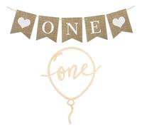 CWPFVQA 1 Inserto De Globo De Madera, 1 Bandera De Tren, Decoración De Pastel De Primer Cumpleaños, Decoración De Cumpleaños, Pancarta Insertada, Decoración De Fiesta De Cumpleaños