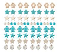 CWPFVQA 1 Paquete De Conchas Para Pintar, Pulsera De Cuentas, Kit De Bordado De Cuentas, 8 Piezas, Turquoise (Blue), Concha, Estrella De Mar, Cinco Puntas, Pequeño