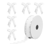 CWPFVQA 1 Rollo De Cinta De Gasa De Amor, 5 Lazos, Cinta De Boda, Cinta De Organza, Cinta Blanca, Cinta Decorativa De Regalo De Boda, Cinta En Forma De Corazón