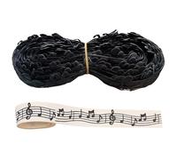 CWPFVQA 1 Rollo De Cinta De Notas Musicales De 10 Yardas, 1 Pieza De Cinta De Notas Musicales De Algodón Y Lino De 1 Yarda, Decoración De Pasteles Musicales, Decoración De Fiestas