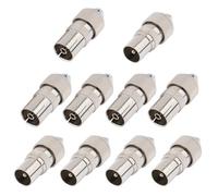 CWPFVQA 10 Conectores De Antena, Conectores De Cable RF De Vídeo, Conectores De Antena De TV por Cable, 5 Conectores De Cable Coaxial Macho Y 5 Hembra, Adaptador De Cable Coaxial De Antena